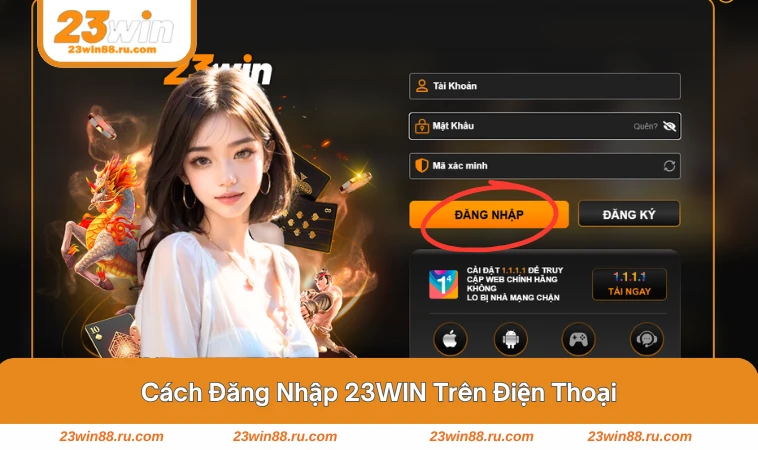 Người chơi đăng nhập 23WIN bằng ứng dụng trên điện thoại